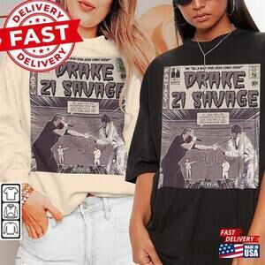 Drake 21 Comic Shirt Book Art Savage All A Blur World Tour Concert Tee